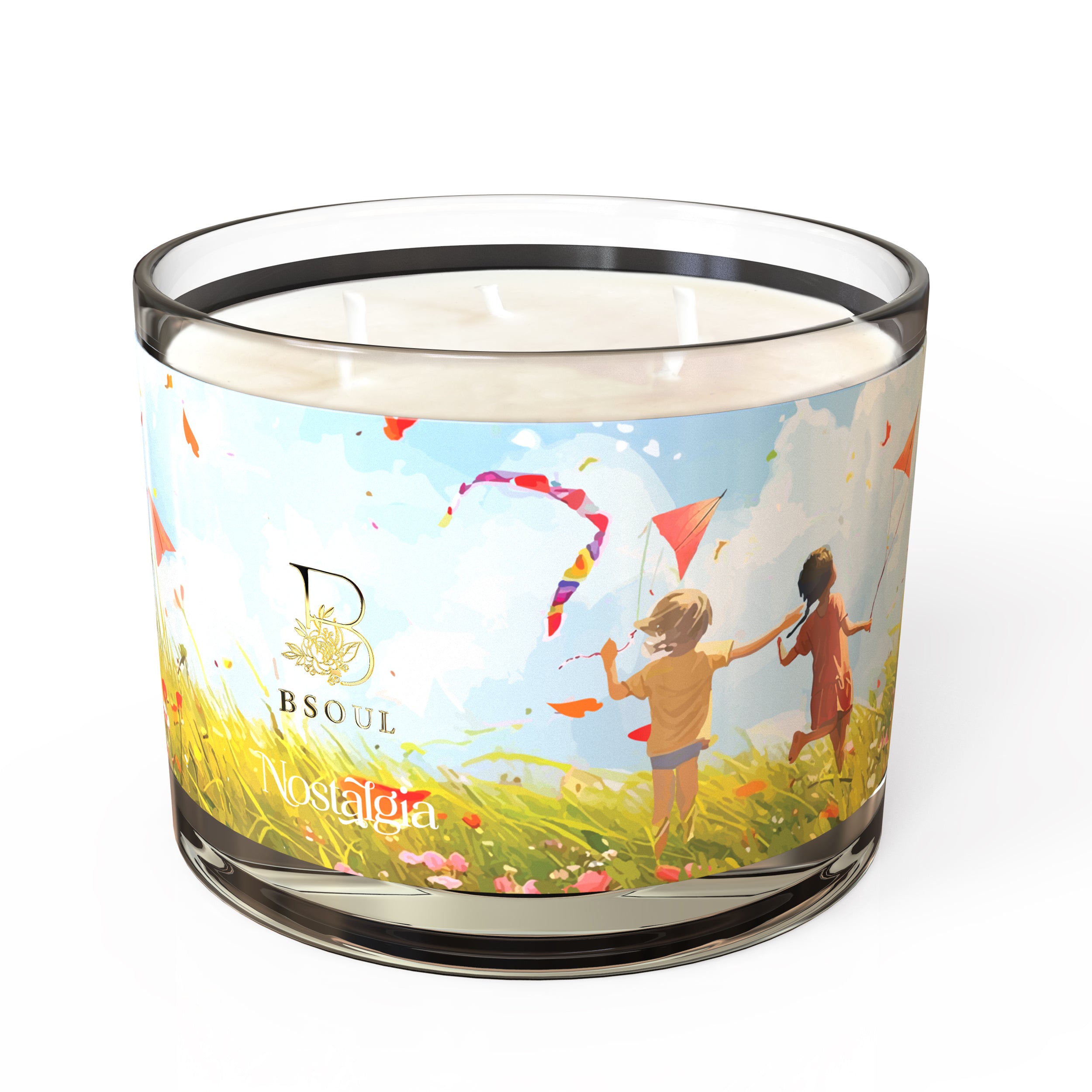 3 Wick Glass with Lid